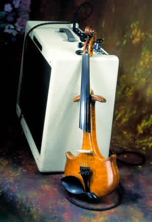 Photo of electric violin and amplifier